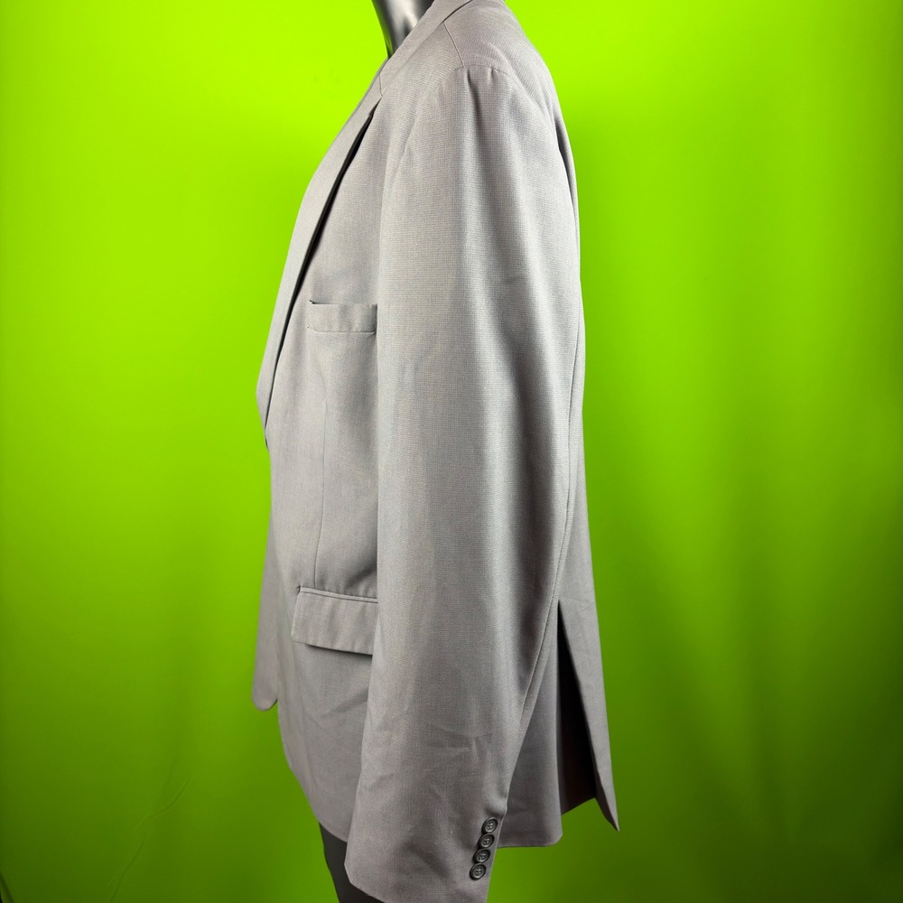 Nautica Mens 50L Gray Stretch Micro Check 2 Button Tailored Blazer Jacket Lined - Picture 3 of 12